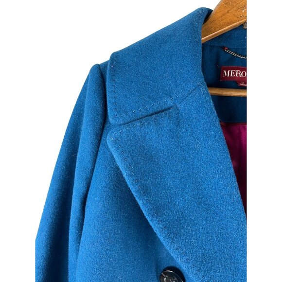 Merona Peacock Blue Double Breasted Fully Lined Pea Coat, Women's Size Medium - Picture 4 of 10
